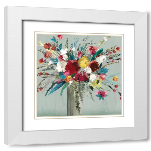 Wild Flowers I White Modern Wood Framed Art Print with Double Matting by Jensen, Asia