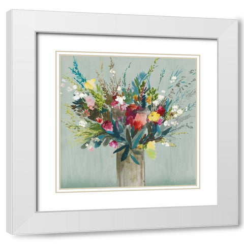 Wild Flowers II White Modern Wood Framed Art Print with Double Matting by Jensen, Asia