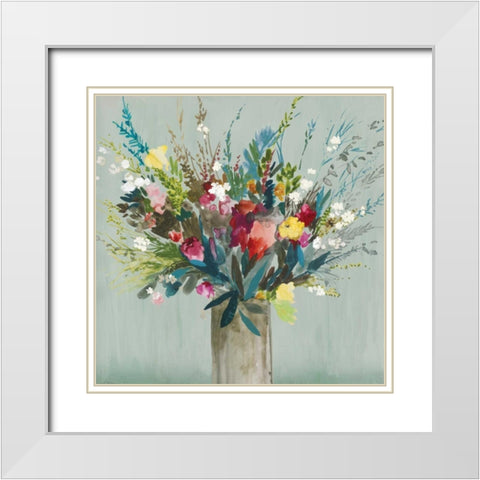 Wild Flowers II White Modern Wood Framed Art Print with Double Matting by Jensen, Asia