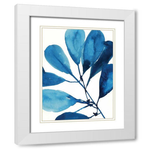 Sapphire Stems II White Modern Wood Framed Art Print with Double Matting by Jensen, Asia