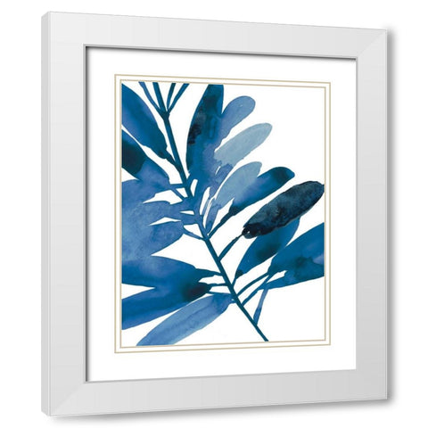 Sapphire Stems III White Modern Wood Framed Art Print with Double Matting by Jensen, Asia