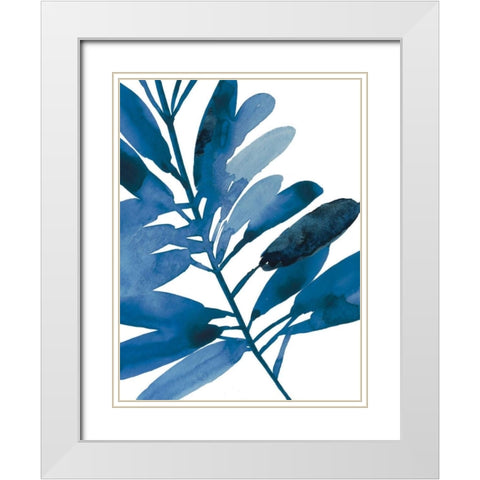 Sapphire Stems III White Modern Wood Framed Art Print with Double Matting by Jensen, Asia