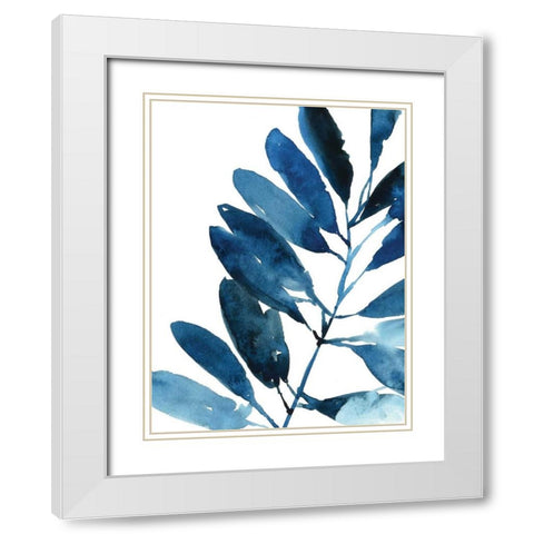 Sapphire Stems IV White Modern Wood Framed Art Print with Double Matting by Jensen, Asia