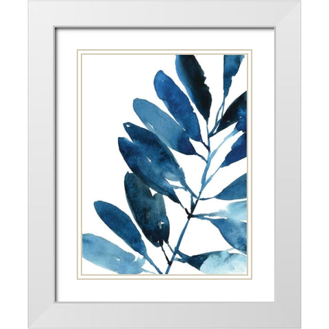 Sapphire Stems IV White Modern Wood Framed Art Print with Double Matting by Jensen, Asia