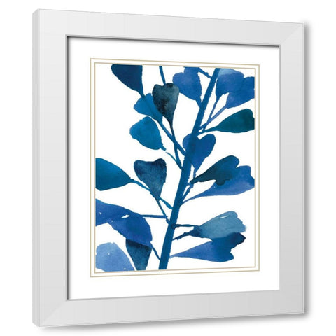 Sapphire Stems VI White Modern Wood Framed Art Print with Double Matting by Jensen, Asia