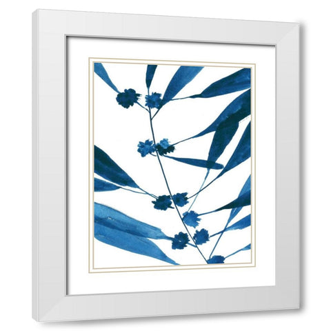 Sapphire Stems VII White Modern Wood Framed Art Print with Double Matting by Jensen, Asia
