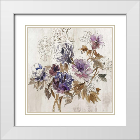 Japanese Garden I Plum Version White Modern Wood Framed Art Print with Double Matting by Jensen, Asia