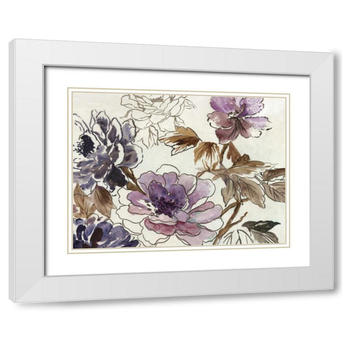 Japanese Garden II Plum Version White Modern Wood Framed Art Print with Double Matting by Jensen, Asia