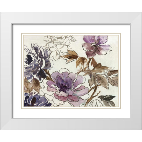 Japanese Garden II Plum Version White Modern Wood Framed Art Print with Double Matting by Jensen, Asia