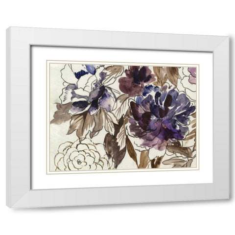 Japanese Garden III Plum Version White Modern Wood Framed Art Print with Double Matting by Jensen, Asia