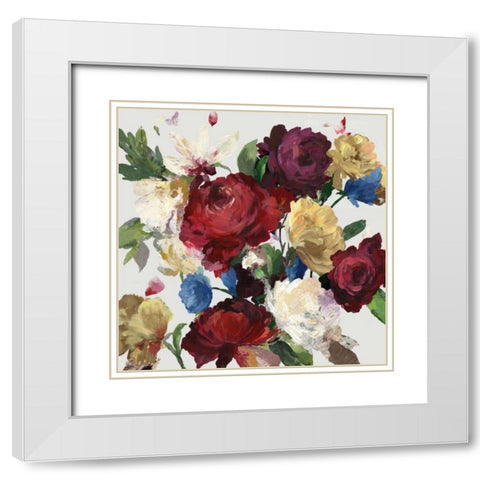 Autumn Floral White Modern Wood Framed Art Print with Double Matting by Jensen, Asia
