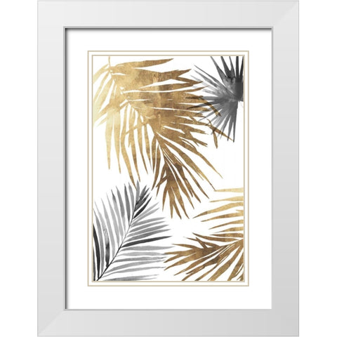 Tropical Palms II White Modern Wood Framed Art Print with Double Matting by Jensen, Asia