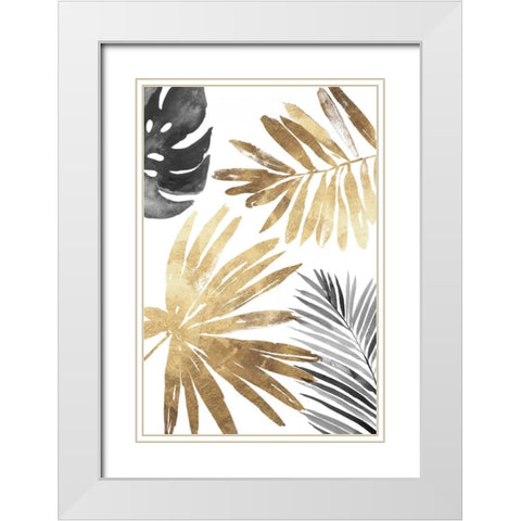 Tropical Palms III White Modern Wood Framed Art Print with Double Matting by Jensen, Asia