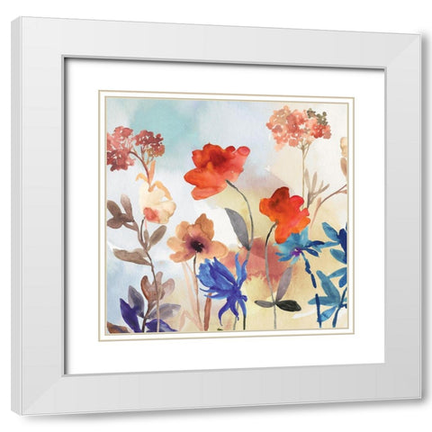 Spring Mix I White Modern Wood Framed Art Print with Double Matting by Jensen, Asia