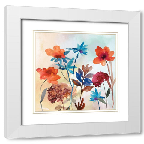 Spring Mix II White Modern Wood Framed Art Print with Double Matting by Jensen, Asia