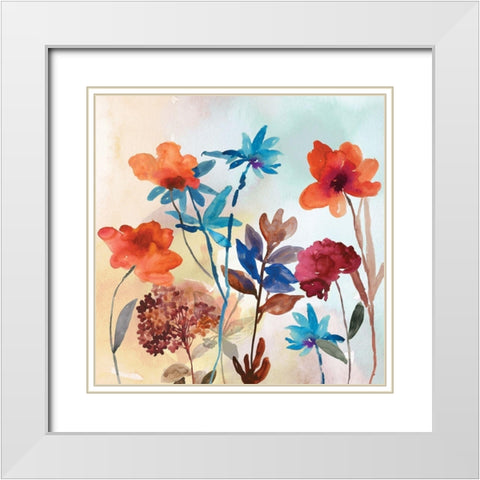 Spring Mix II White Modern Wood Framed Art Print with Double Matting by Jensen, Asia