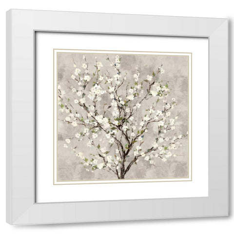 Bloom Tree White Modern Wood Framed Art Print with Double Matting by Jensen, Asia