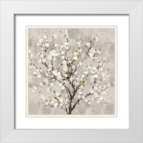 Bloom Tree White Modern Wood Framed Art Print with Double Matting by Jensen, Asia