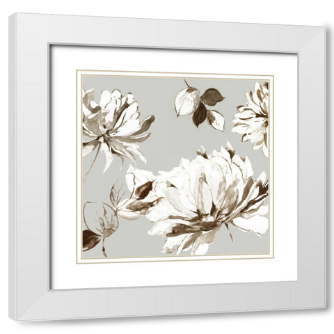 Botanical Gray II White Modern Wood Framed Art Print with Double Matting by Jensen, Asia