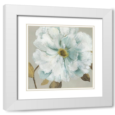 White Bud II White Modern Wood Framed Art Print with Double Matting by Jensen, Asia