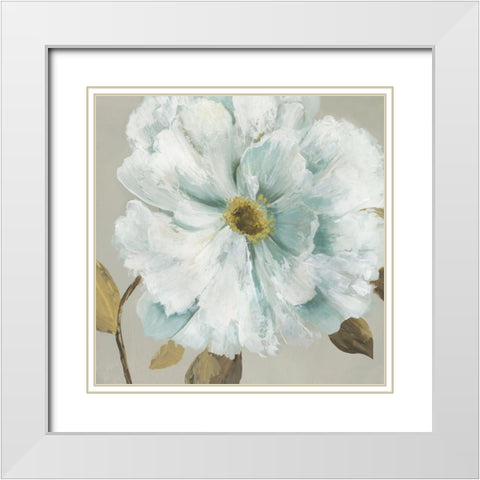 White Bud II White Modern Wood Framed Art Print with Double Matting by Jensen, Asia