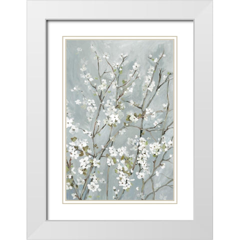 Light Almond Blossoms White Modern Wood Framed Art Print with Double Matting by Jensen, Asia