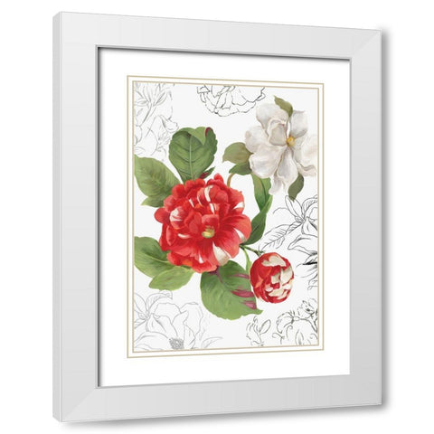 Florecer I White Modern Wood Framed Art Print with Double Matting by Jensen, Asia