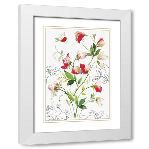 Florecer II White Modern Wood Framed Art Print with Double Matting by Jensen, Asia