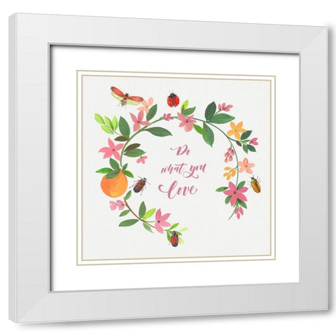 Do What You Love  White Modern Wood Framed Art Print with Double Matting by Jensen, Asia