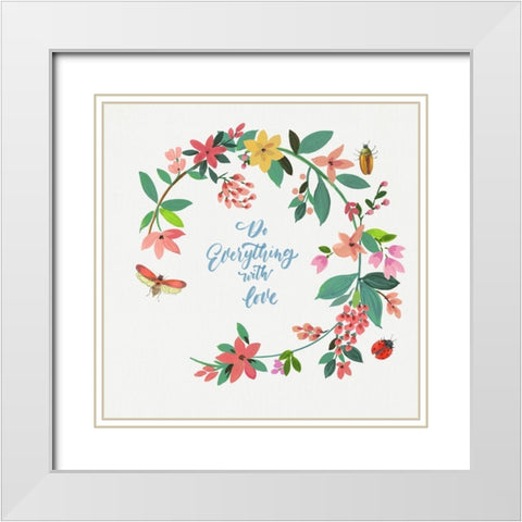 Do Everything with Love  White Modern Wood Framed Art Print with Double Matting by Jensen, Asia