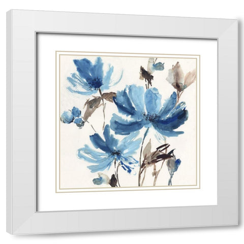 Blissful Blue  White Modern Wood Framed Art Print with Double Matting by Jensen, Asia