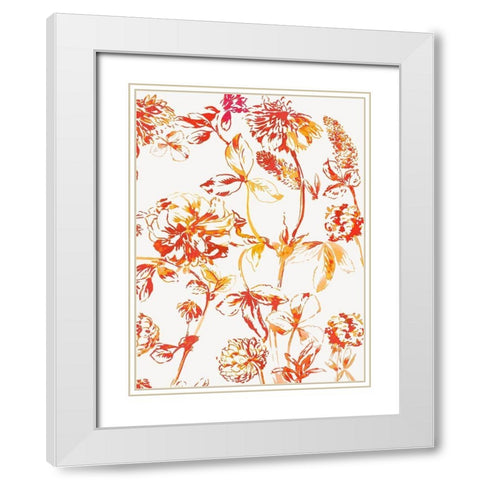 Orange Bloom III White Modern Wood Framed Art Print with Double Matting by Jensen, Asia