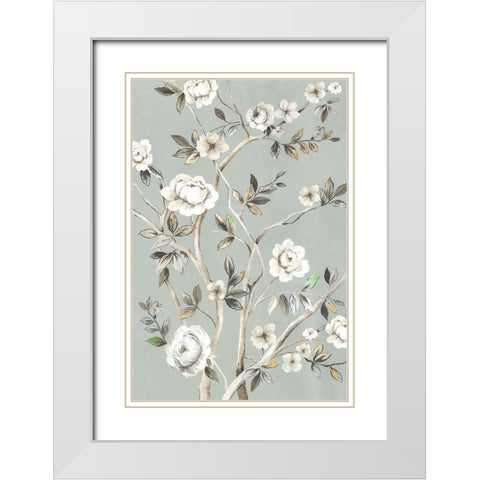 A Flower For You I White Modern Wood Framed Art Print with Double Matting by Jensen, Asia