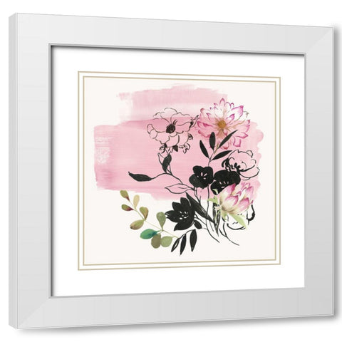 Mother Natures Flowers I White Modern Wood Framed Art Print with Double Matting by Jensen, Asia