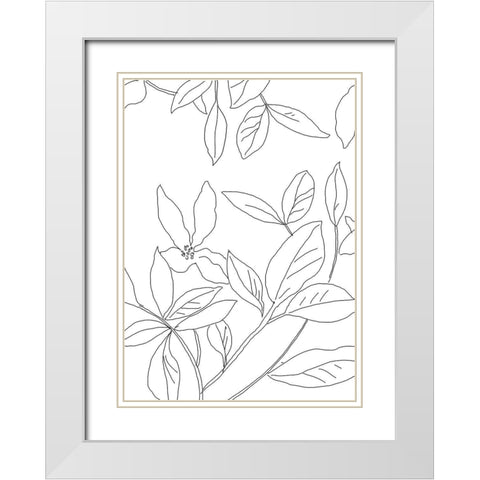 Delicate Movement II White Modern Wood Framed Art Print with Double Matting by Jensen, Asia