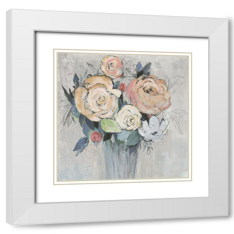 Glowing Heart White Modern Wood Framed Art Print with Double Matting by Jensen, Asia