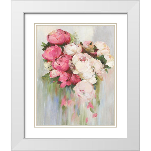 Fading Roses White Modern Wood Framed Art Print with Double Matting by Jensen, Asia