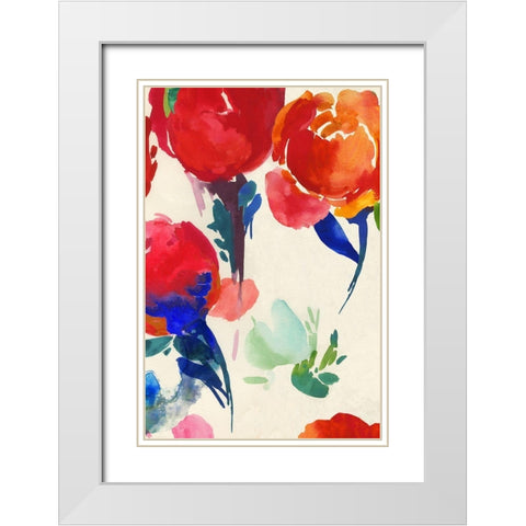Fresh Spring Florals I  White Modern Wood Framed Art Print with Double Matting by Jensen, Asia