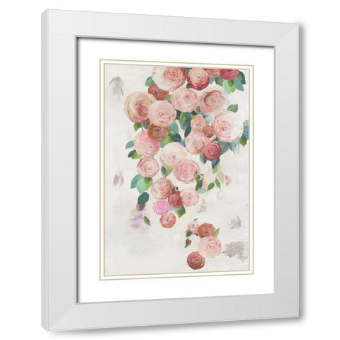 Blossoming Waterfall White Modern Wood Framed Art Print with Double Matting by Jensen, Asia