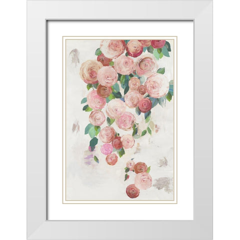 Blossoming Waterfall White Modern Wood Framed Art Print with Double Matting by Jensen, Asia