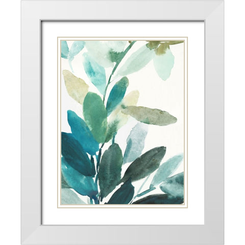 Chant of the Leaves I White Modern Wood Framed Art Print with Double Matting by Jensen, Asia