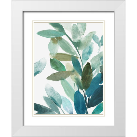 Chant of the Leaves II White Modern Wood Framed Art Print with Double Matting by Jensen, Asia