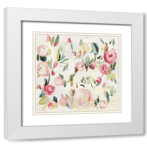 Roses Renaissance White Modern Wood Framed Art Print with Double Matting by Jensen, Asia