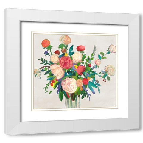 Sunshine in Petals White Modern Wood Framed Art Print with Double Matting by Jensen, Asia