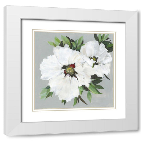 Lush Pair  White Modern Wood Framed Art Print with Double Matting by Jensen, Asia