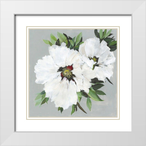 Lush Pair  White Modern Wood Framed Art Print with Double Matting by Jensen, Asia