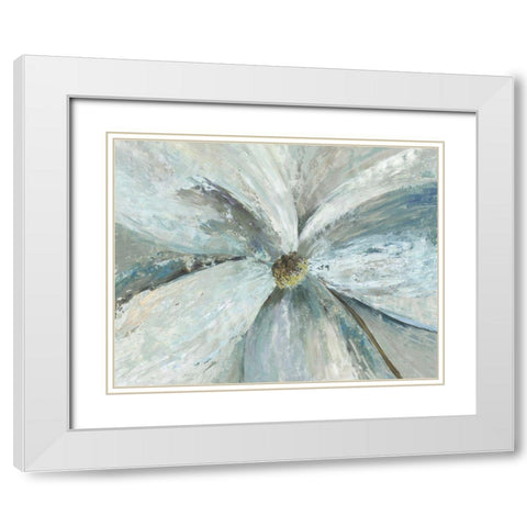 Silk Petals White Modern Wood Framed Art Print with Double Matting by Jensen, Asia