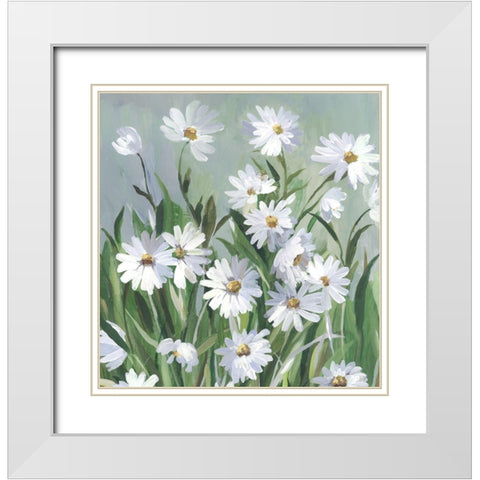 Daisy Day White Modern Wood Framed Art Print with Double Matting by Jensen, Asia