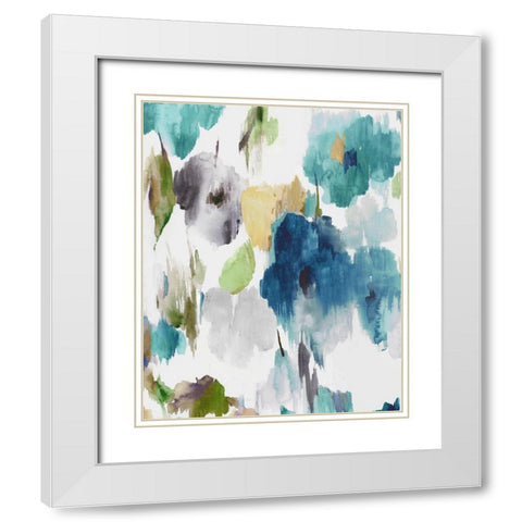 Abstract Flower Pattern II White Modern Wood Framed Art Print with Double Matting by Jensen, Asia