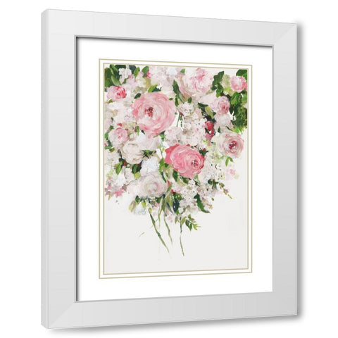 Cascading Pink  White Modern Wood Framed Art Print with Double Matting by Jensen, Asia